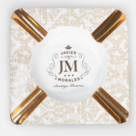 Javier Morales Large Ceramic Cigar Ashtray Indoor Outdoor White 4 Cigars Rests - Picture 3 of 4